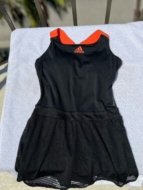 Adidas Tennis Sport Black Mesh Romper Dress/Shorts w/ Additional Crop Top size M